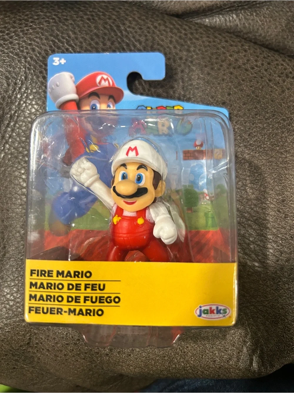 Fire Mario Figure in Red & White by Jakks - Action Toy
